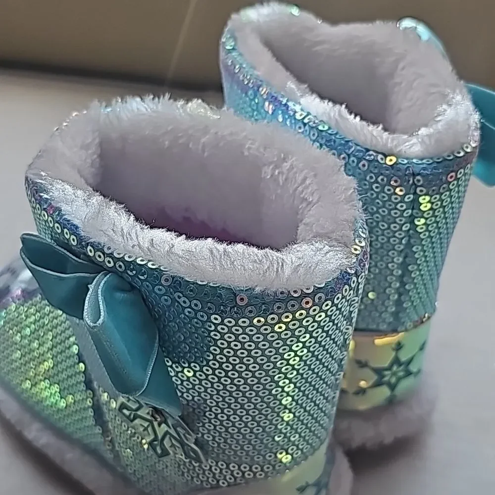 Disney Frozen little girls slip on slippers size 11-12